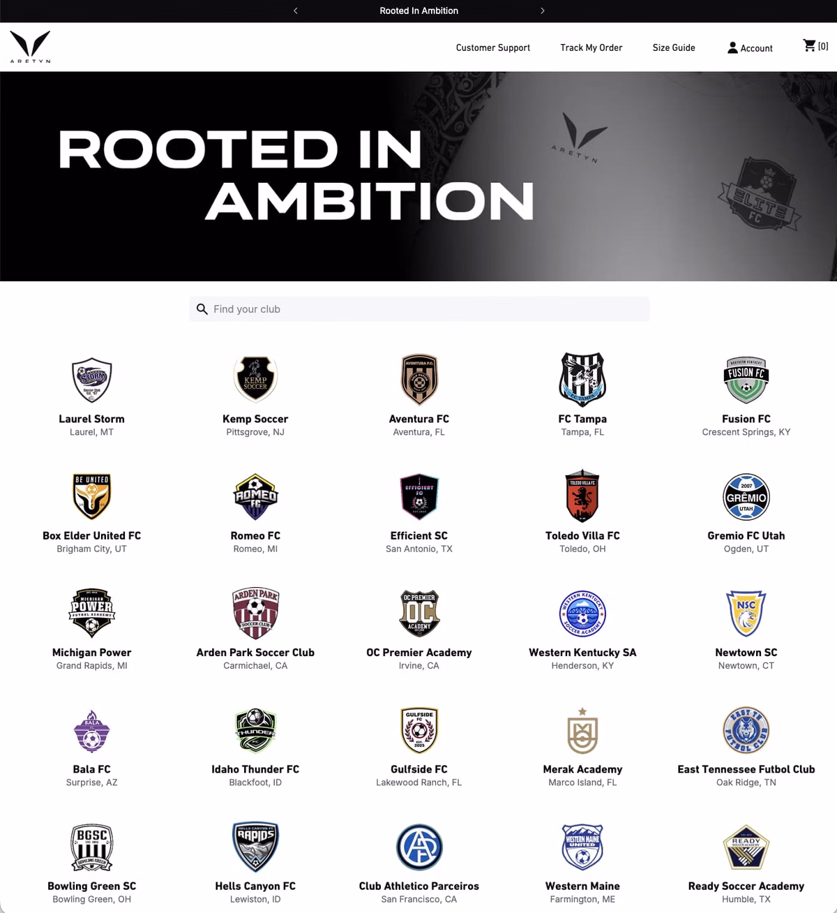 Aretyn soccer clubs
