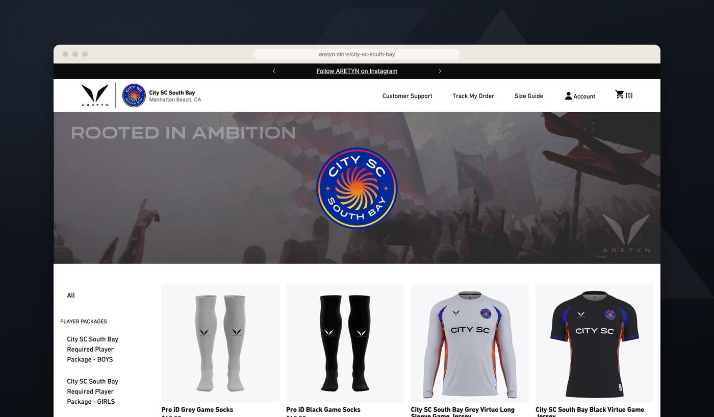 The City SC South Bay club store on aretyn.store