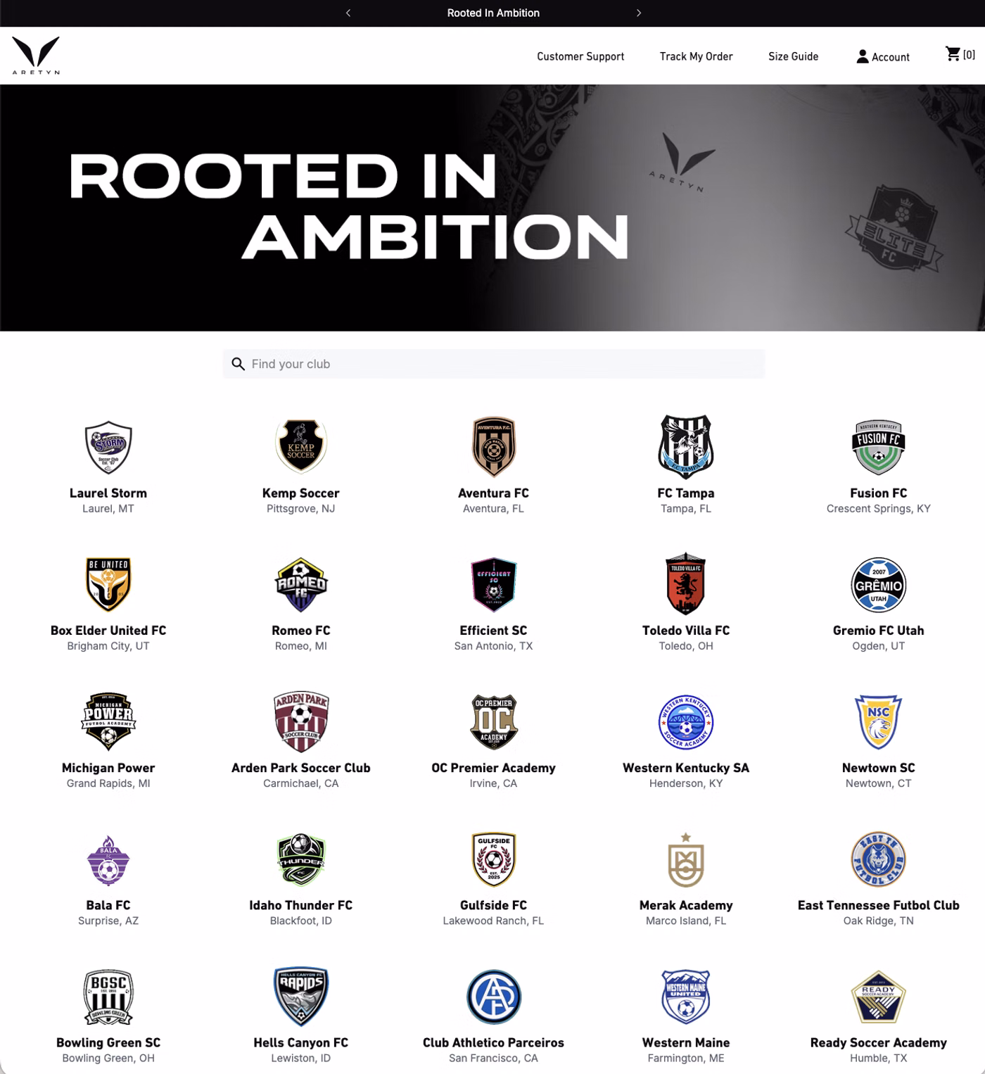 Aretyn soccer clubs