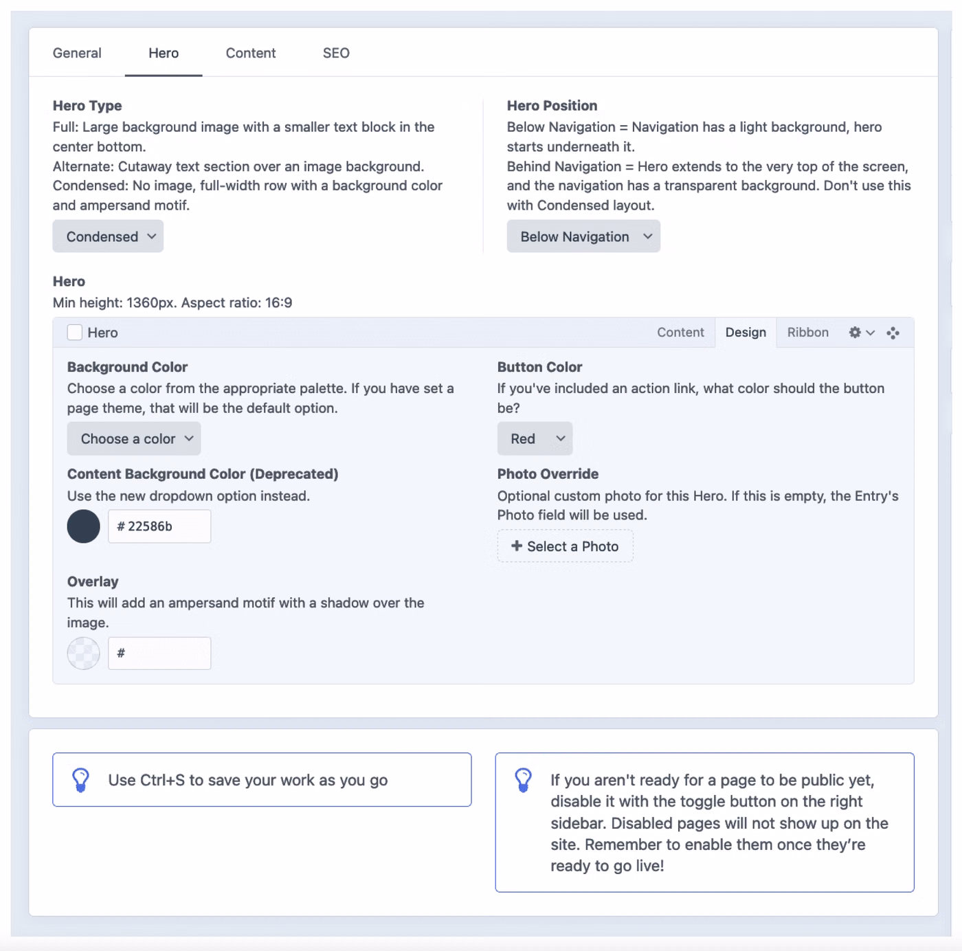 Craft CMS field types screenshot