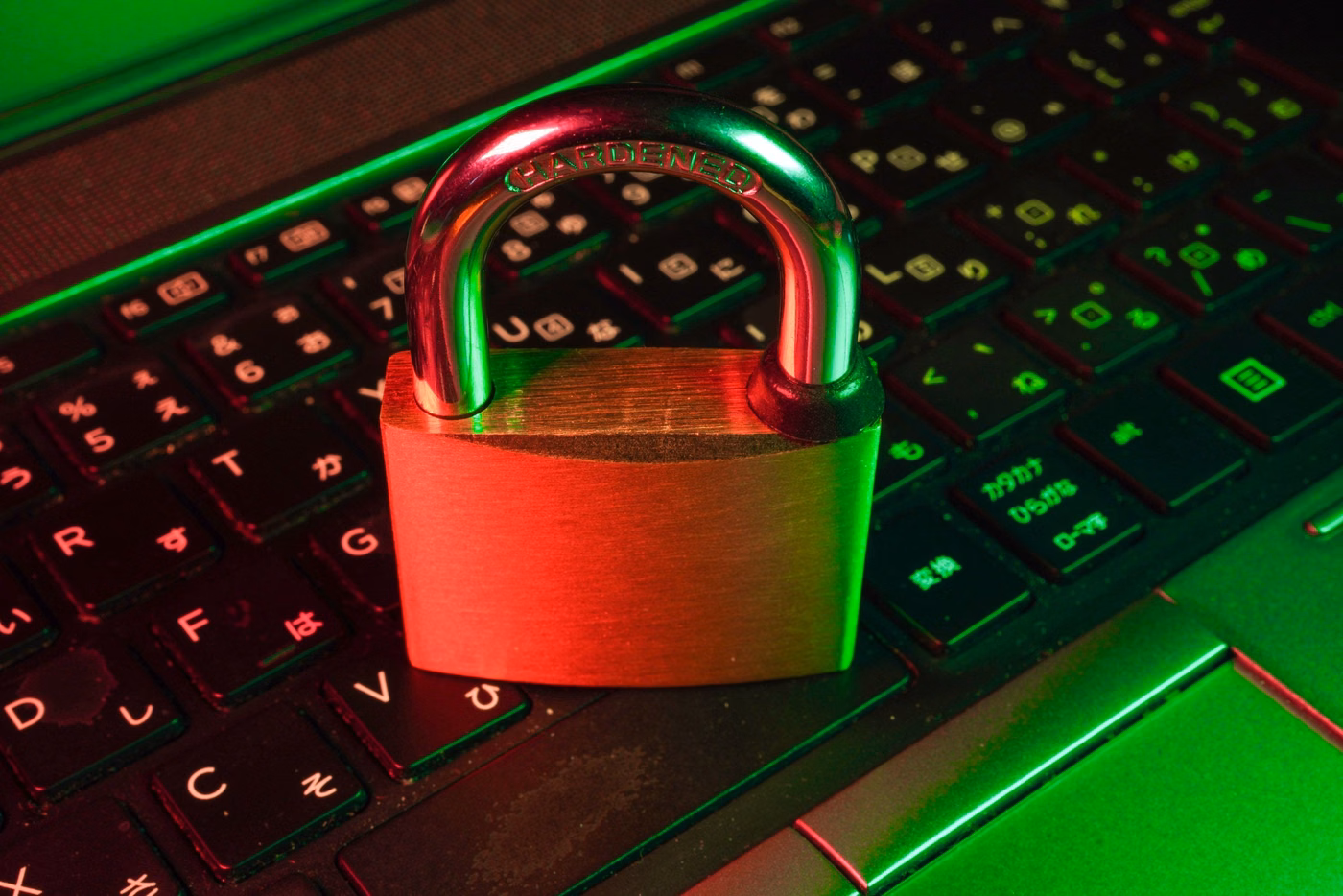 Secure lock on computer keyboard